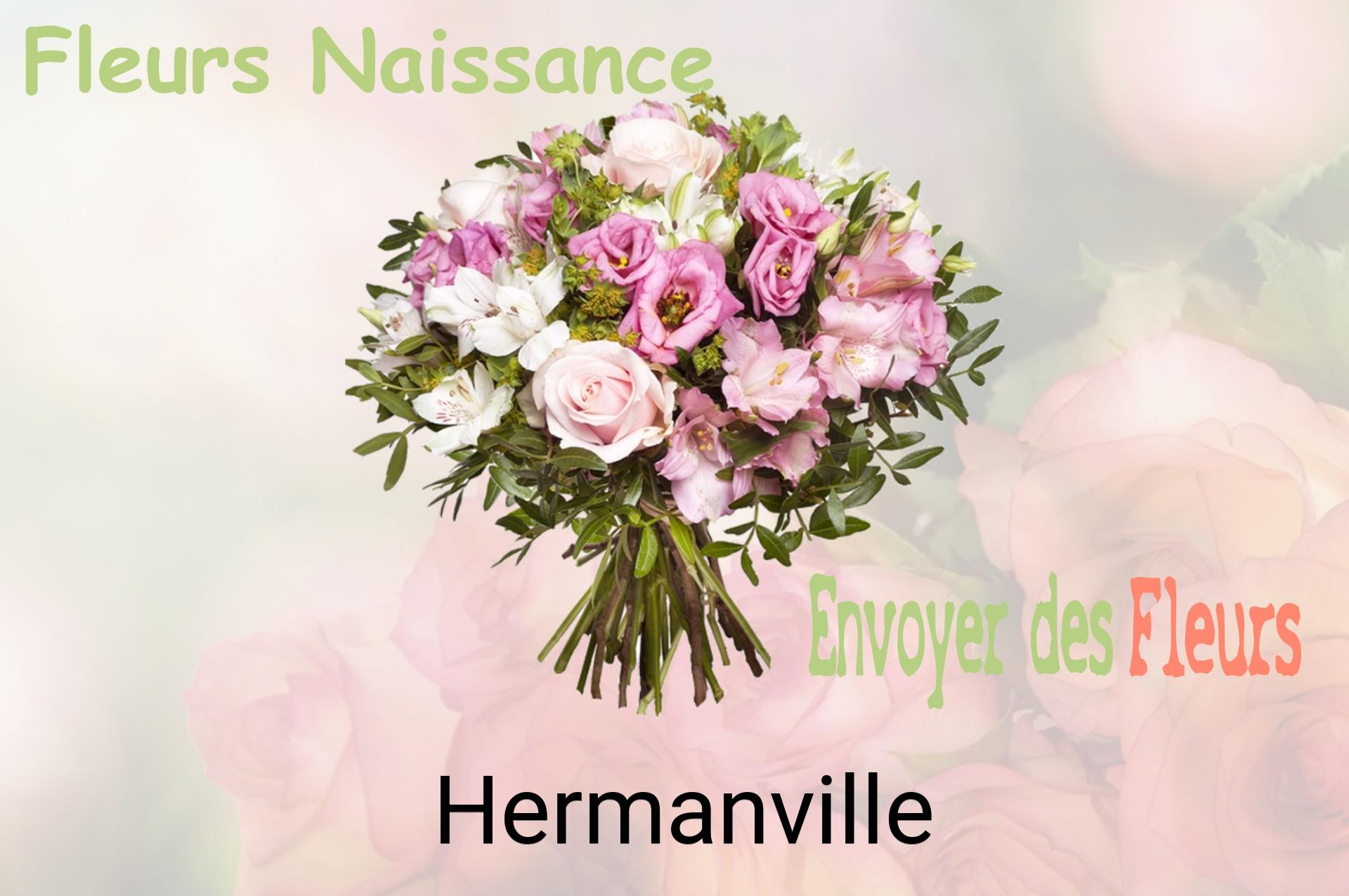 Bouquet de fleurs de naissance livré à Hermanville