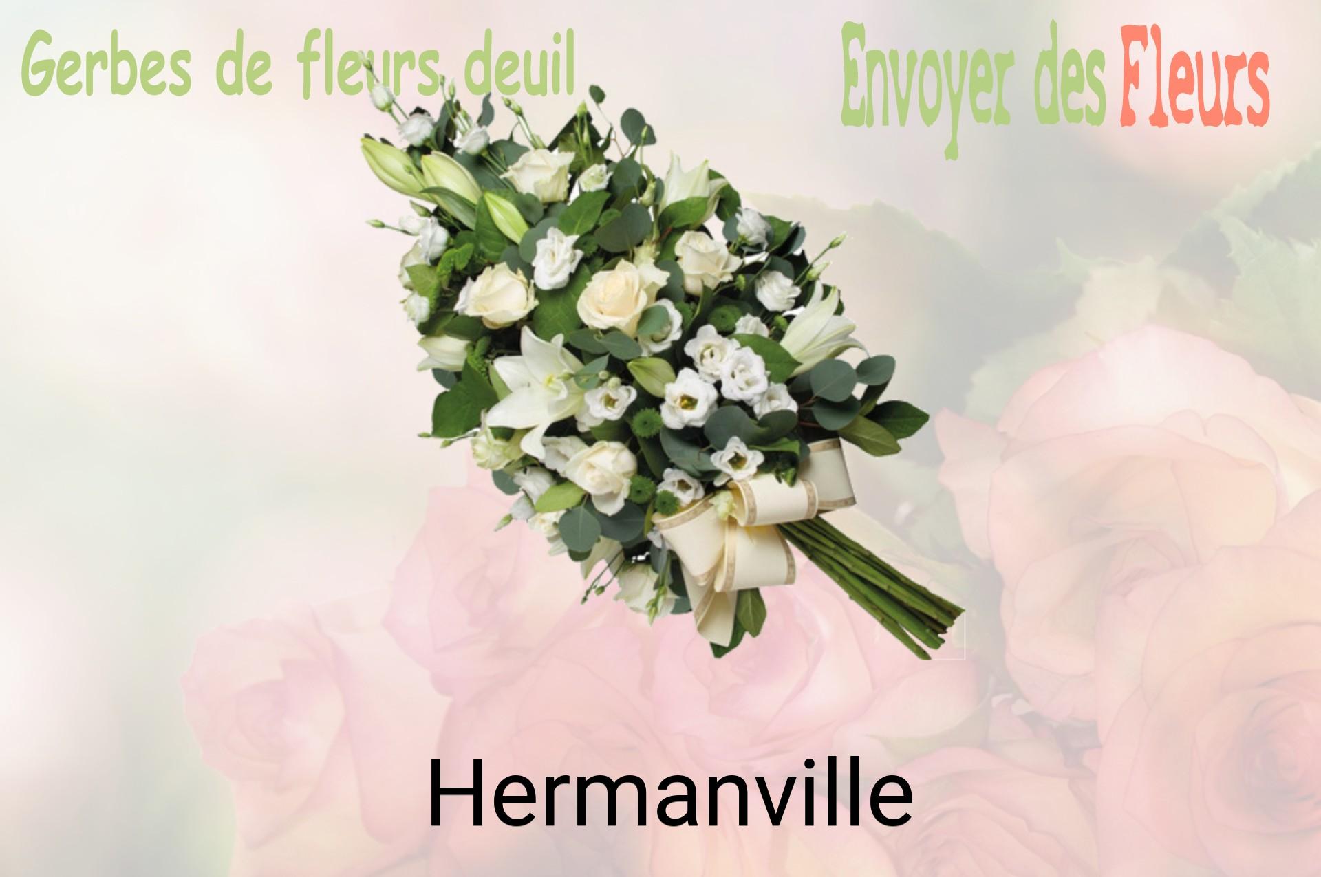 Gerbe de fleurs de deuil livrée à Hermanville